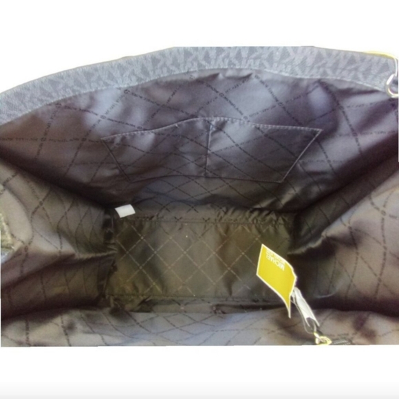 NWT -Micheal Kors Mirella XL Tote Black & Grey Monogram - Picture 7 of 11